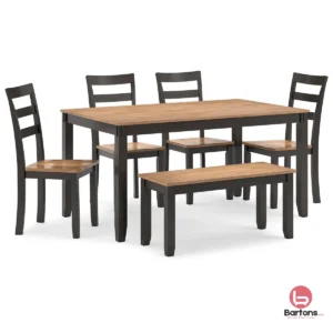 Gesthaven Dining Table with 4 Chairs and Bench (Set of 6)