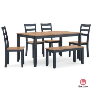 Gesthaven Dining Table with 4 Chairs and Bench (Set of 6)