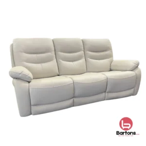 Stephanie 3 Seater Power Recliner – Cream Leather