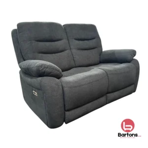 Stephanie 2 Seater Power Recliner – Dark Grey Fabric