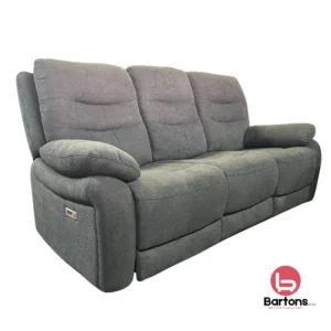 Stephanie 3 Seater Power Recliner – Light Grey Fabric