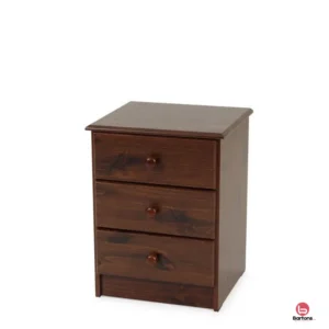 Essentials 3 Drawer Bedside Cabinet - Wood