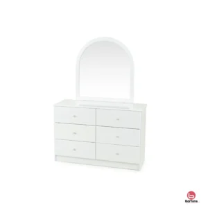 Essentials 6 Drawer Duchess with Mirror - White
