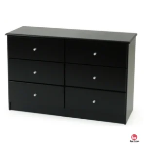 Essentials 6 Drawer Lowboy - Black