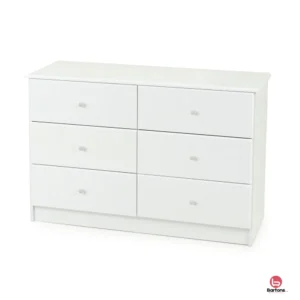 Essentials 6 Drawer Lowboy - White