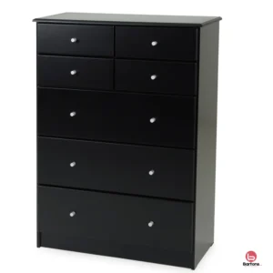 Essentials 7 Drawer Tallboy - Black